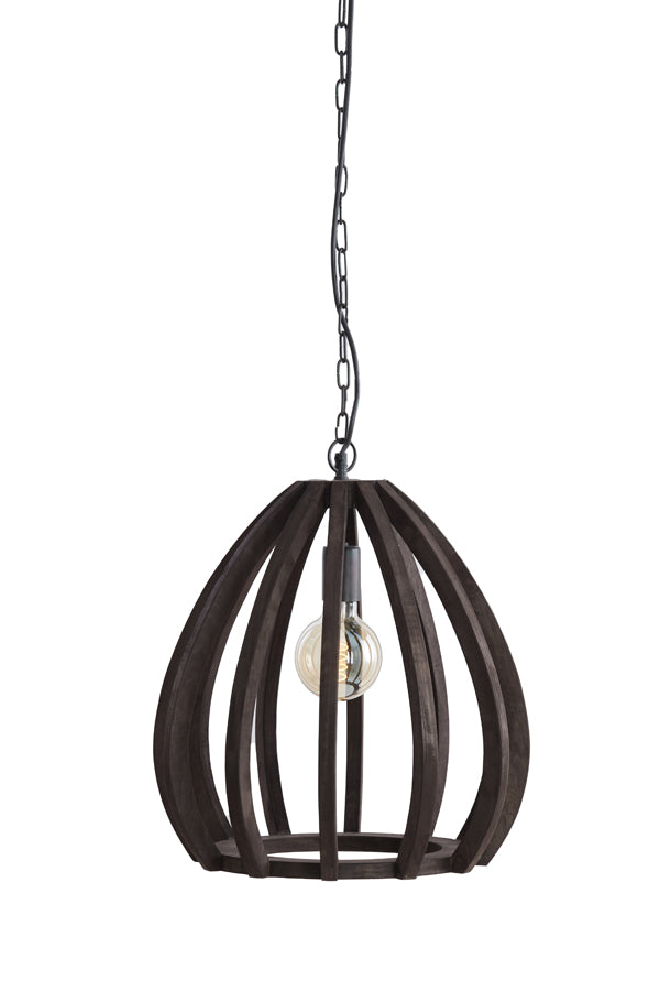 Hanging lamp 40x42 cm BARSIA wood dark brown