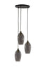 Hanging lamp 3L 35x32 cm LUKARO antique bronze+glass smoked