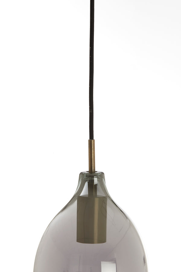 Hanging lamp 3L 35x32 cm LUKARO antique bronze+glass smoked