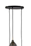Hanging lamp 3L 35x32 cm LUKARO antique bronze+glass smoked