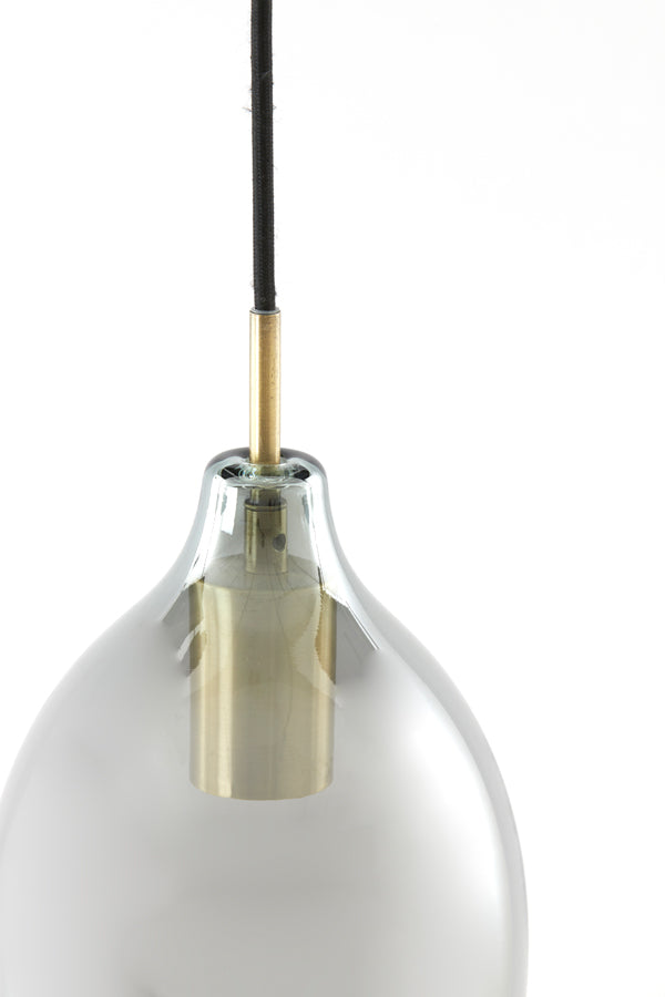Hanging lamp 3L 100x16,5x32 cm LUKARO antique bronze+smoked