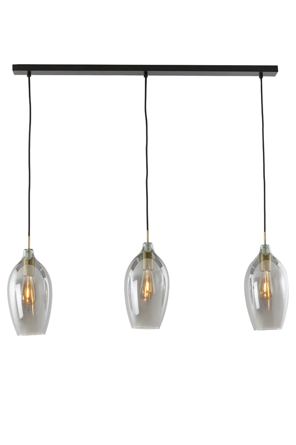 Hanging lamp 3L 100x16,5x32 cm LUKARO antique bronze+smoked
