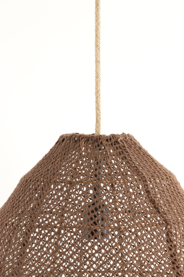 Hanging lamp 50x50 cm MAKASSAR silk chocolate brown