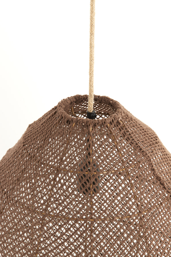 Hanging lamp 50x50 cm MAKASSAR silk chocolate brown