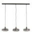 Hanging lamp 3L 120x30x21 cm SOLNA antiq bronze+smoked glass
