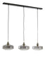 Hanging lamp 3L 120x30x21 cm SOLNA antiq bronze+smoked glass