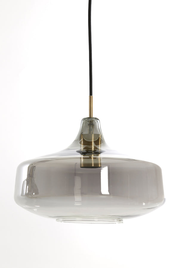 Hanging lamp 3L 120x30x21 cm SOLNA antiq bronze+smoked glass