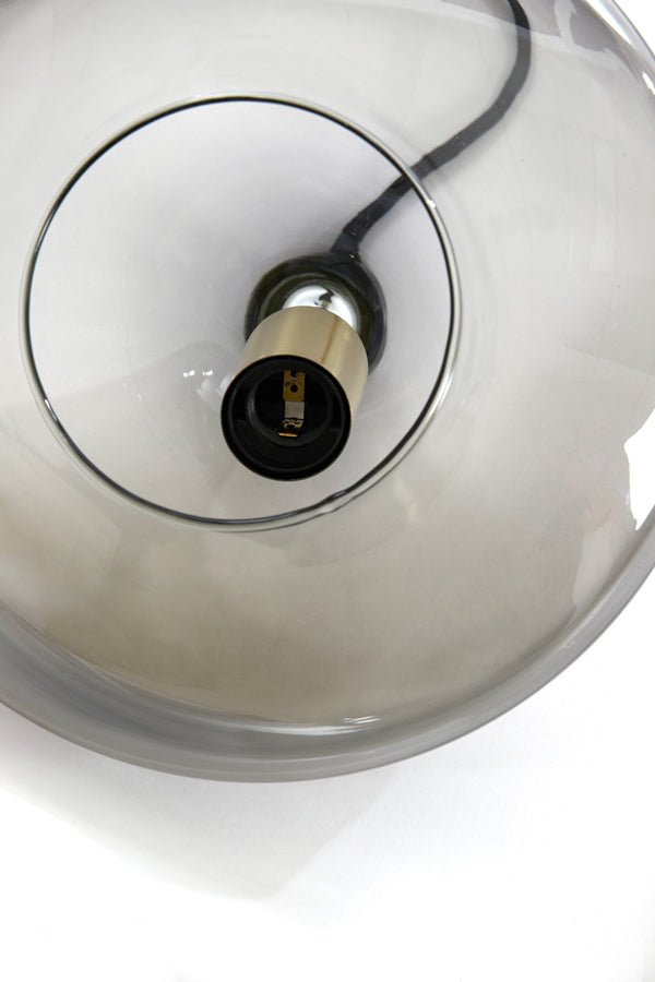 Hanging lamp 3L 120x30x21 cm SOLNA antiq bronze+smoked glass