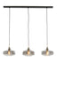 Hanging lamp 3L 120x30x21 cm SOLNA antiq bronze+smoked glass
