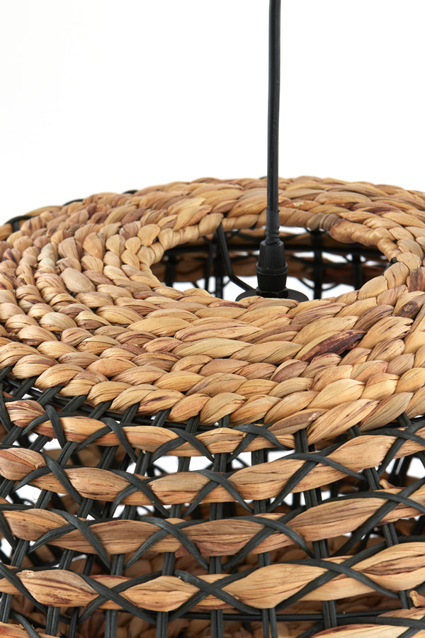 Hanging lamp 50x23,5 cm TRIPOLI rattan natural+black