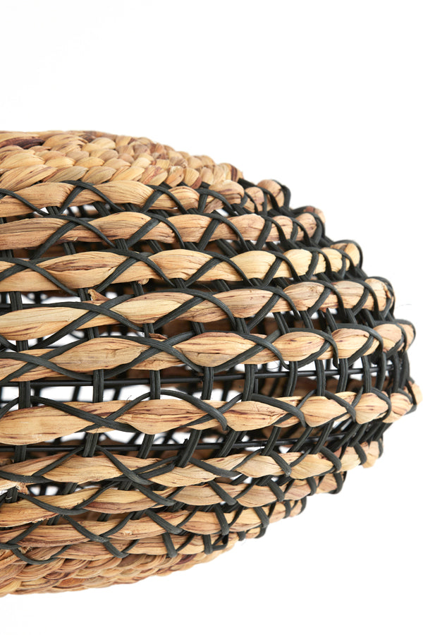 Hanging lamp 50x23,5 cm TRIPOLI rattan natural+black