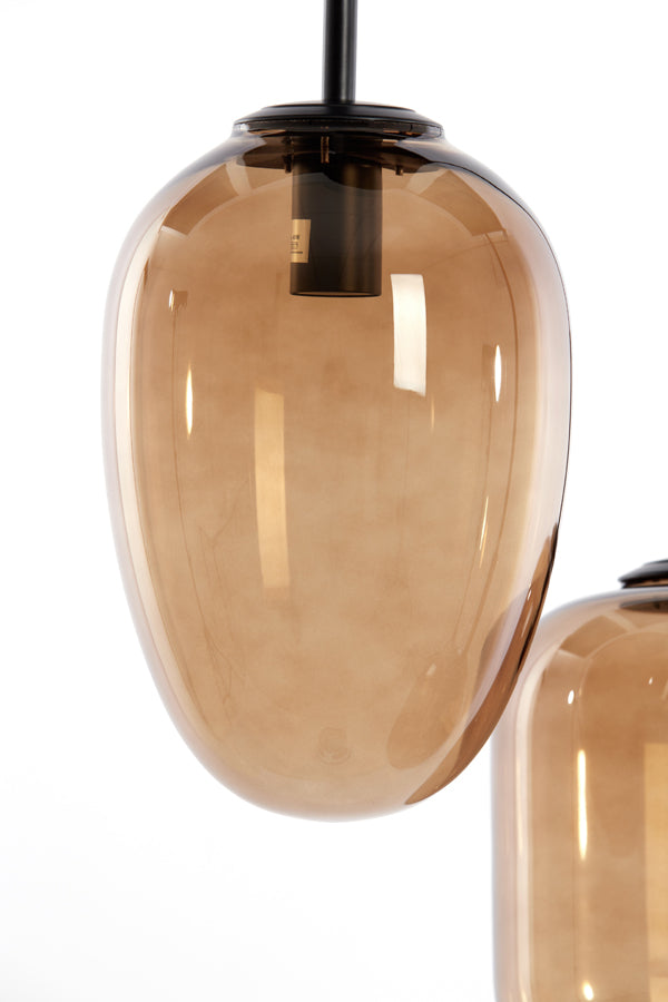 Hanging lamp 3L E14 30x23 cm MEZZA glass brown