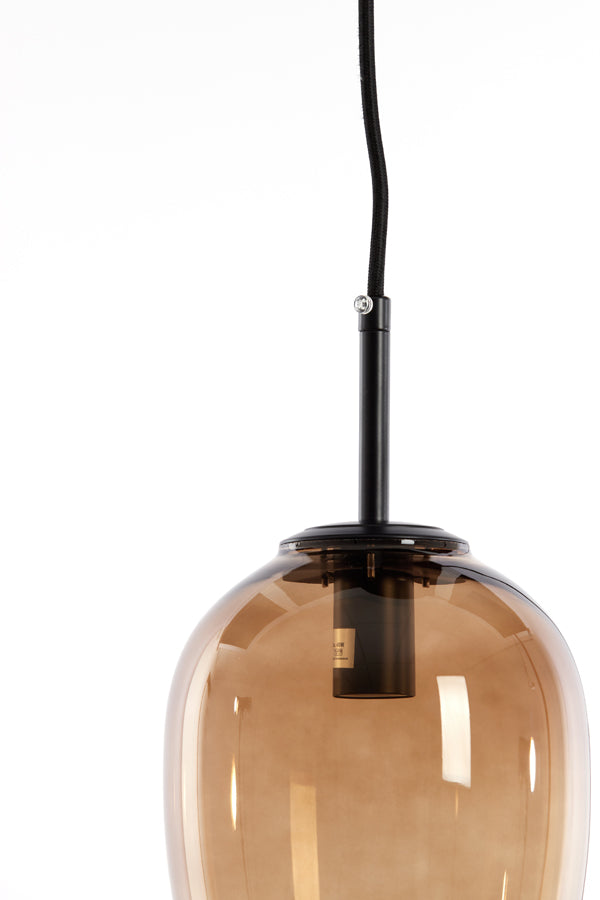Hanging lamp 3L E14 30x23 cm MEZZA glass brown