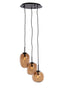 Hanging lamp 3L E14 30x23 cm MEZZA glass brown