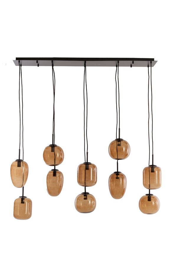 Hanging lamp 10L E14 120x18x23 cm MEZZA glass brown