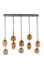 Hanging lamp 10L E14 120x18x23 cm MEZZA glass brown