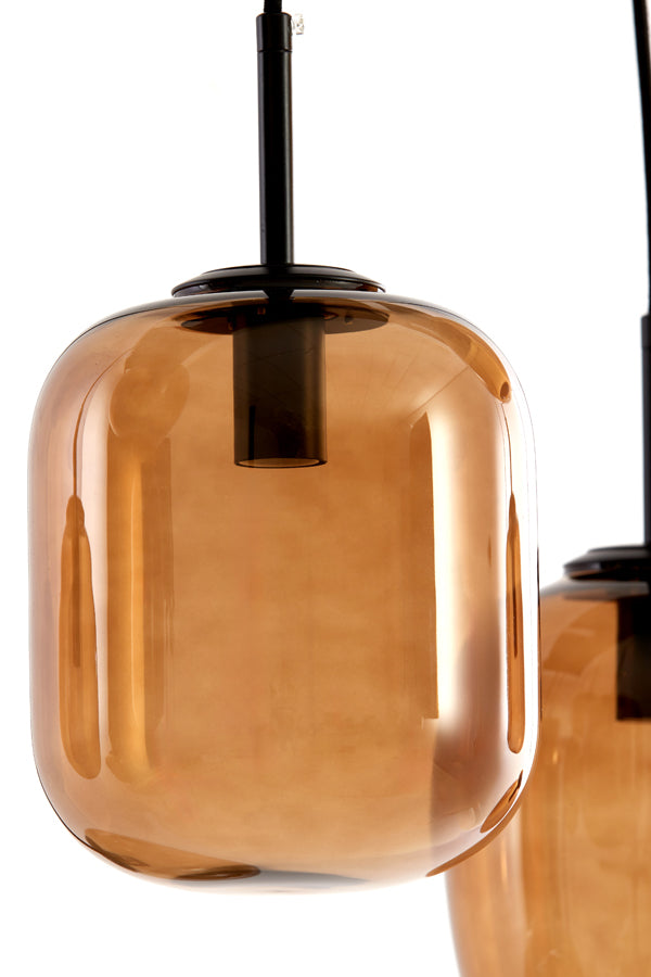 Hanging lamp 10L E14 120x18x23 cm MEZZA glass brown