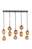 Hanging lamp 10L E14 120x18x23 cm MEZZA glass brown