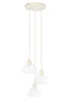 Hanging lamp 3L 30x14 cm BISHO glass clear+cream