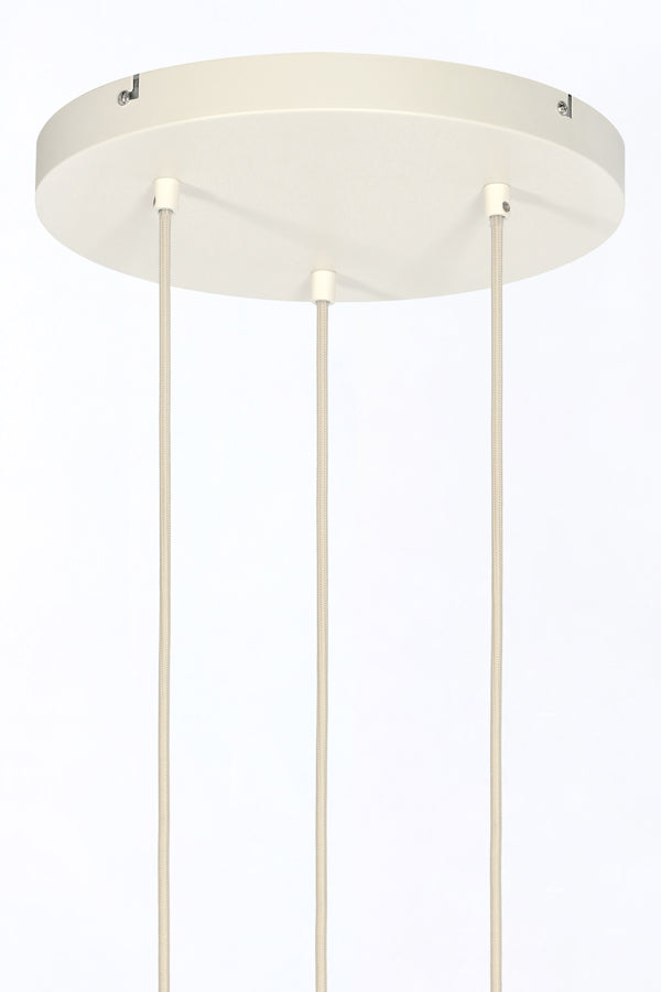 Hanging lamp 3L 30x14 cm BISHO glass clear+cream