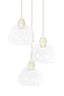Hanging lamp 3L 30x14 cm BISHO glass clear+cream