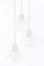 Hanging lamp 3L 30x14 cm BISHO glass clear+cream