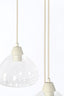 Hanging lamp 3L 30x14 cm BISHO glass clear+cream