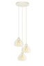 Hanging lamp 3L 30x14 cm BISHO glass clear+cream