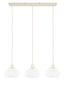 Hanging lamp 3L 94x26x19 cm BISHO glass clear+cream