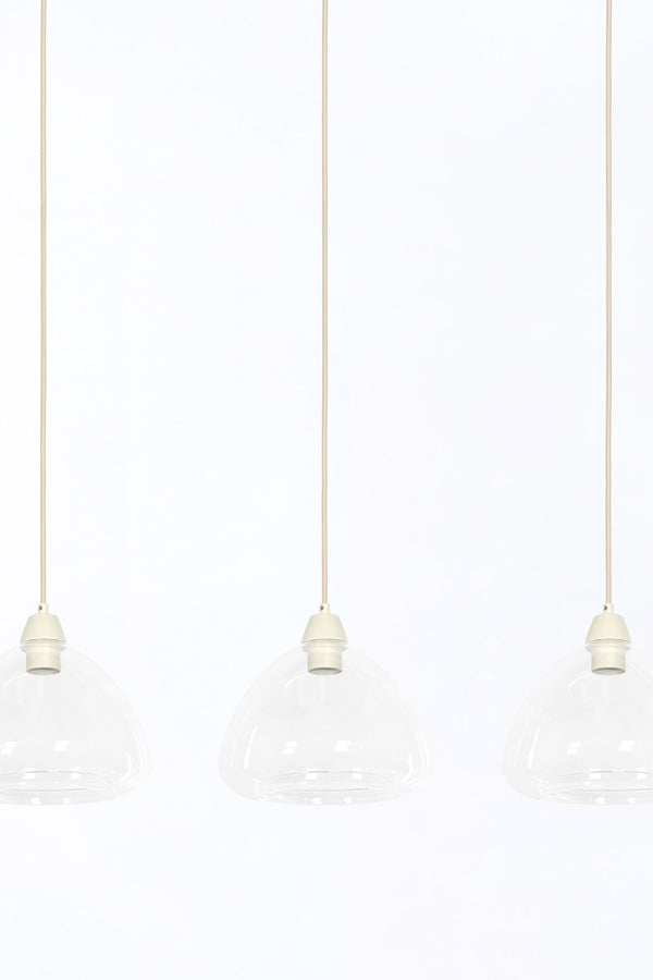 Hanging lamp 3L 94x26x19 cm BISHO glass clear+cream