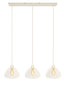 Hanging lamp 3L 94x26x19 cm BISHO glass clear+cream
