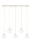 Hanging lamp 5L 104x19x14 cm BISHO glass clear+cream
