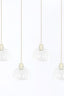 Hanging lamp 5L 104x19x14 cm BISHO glass clear+cream