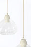 Hanging lamp 5L 104x19x14 cm BISHO glass clear+cream