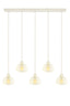 Hanging lamp 5L 104x19x14 cm BISHO glass clear+cream