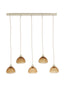 Hanging lamp 5L 104x19x14 cm BISHO glass brown+sand