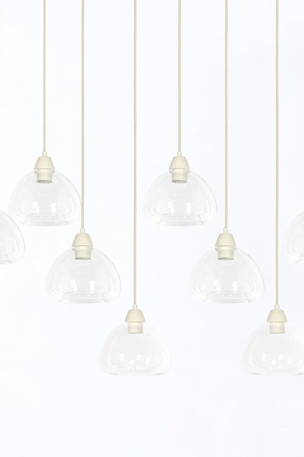 Hanging lamp 10L 120x19x14 cm BISHO glass clear+cream