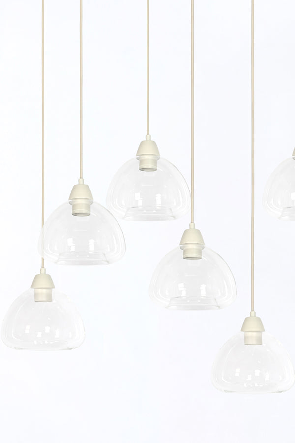Hanging lamp 10L 120x19x14 cm BISHO glass clear+cream