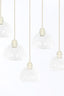 Hanging lamp 10L 120x19x14 cm BISHO glass clear+cream