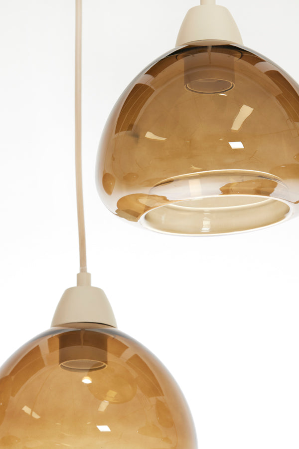 Hanging lamp 10L 120x19x14 cm BISHO glass brown+sand
