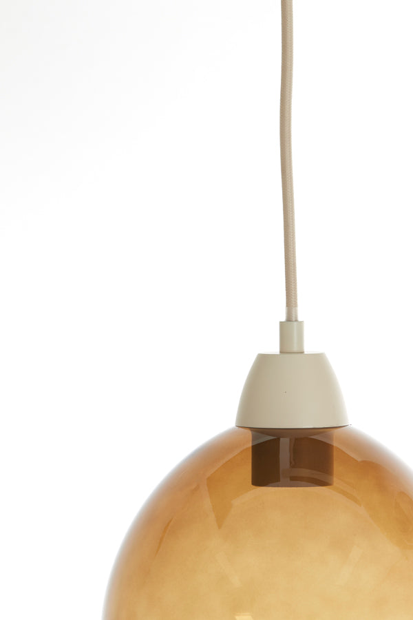 Hanging lamp 10L 120x19x14 cm BISHO glass brown+sand