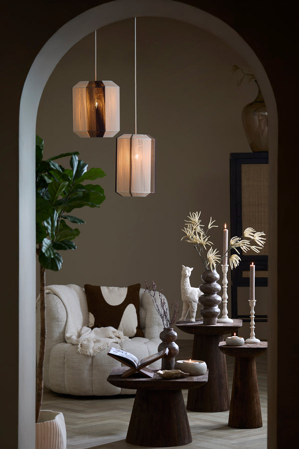 Hanging lamp 30x46 cm KOZANA cream+dark brown