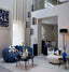 Hanging lamp 36x43 cm KOZANA blue+cream