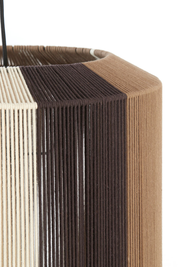 Hanging lamp 48x55 cm KOZANA brown+cream+dark brown