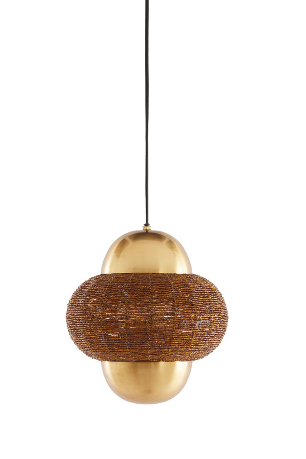 Hanging lamp 26x28 cm CETARA beads brown+bronze