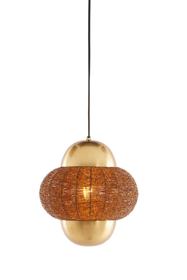 Hanging lamp 26x28 cm CETARA beads brown+bronze