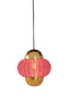 Hanging lamp 26x28 cm CETARA beads pink+bronze
