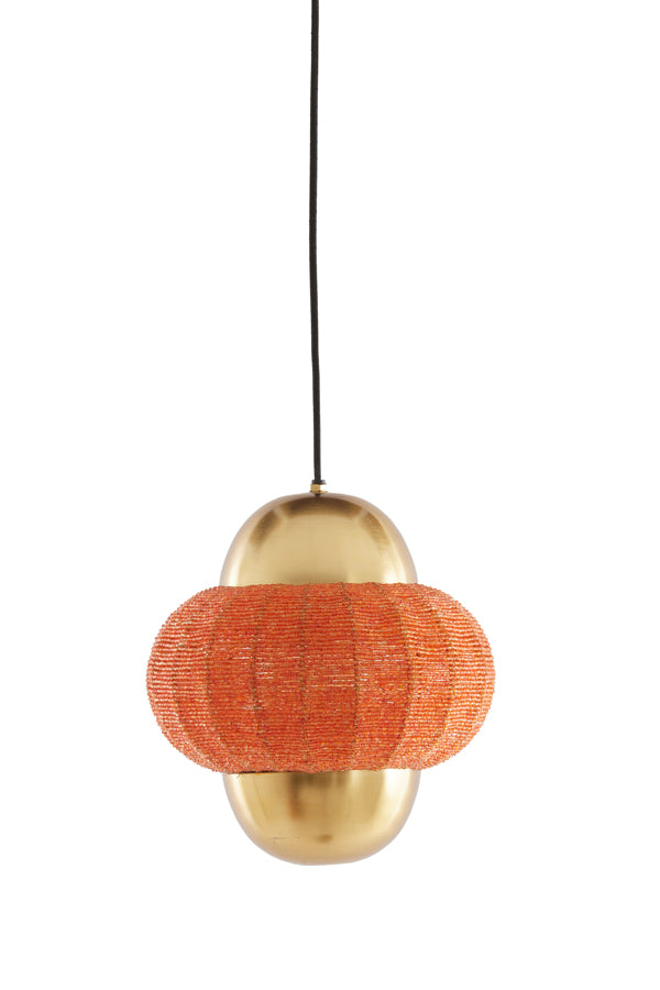 Hanging lamp 26x28 cm CETARA beads orange+bronze