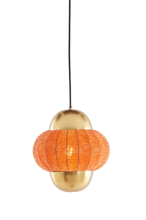 Hanging lamp 26x28 cm CETARA beads orange+bronze