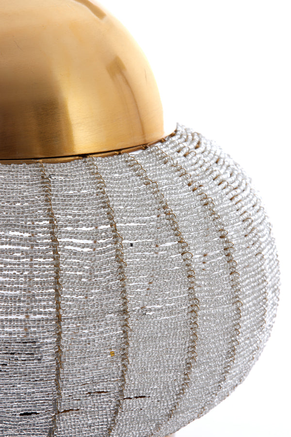 Hanging lamp 33x38 cm CETARA beads silver+bronze